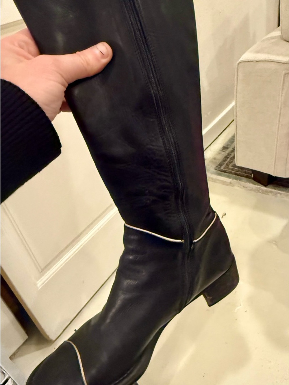 Y2K Prada Black Leather Knee High Riding Boots - Barney’s NY Exclusive  7.5 - Picture 12 of 12